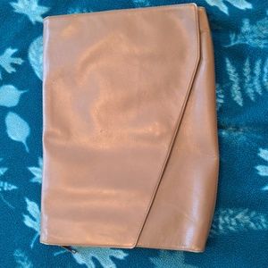 Omega leather laptop clutch